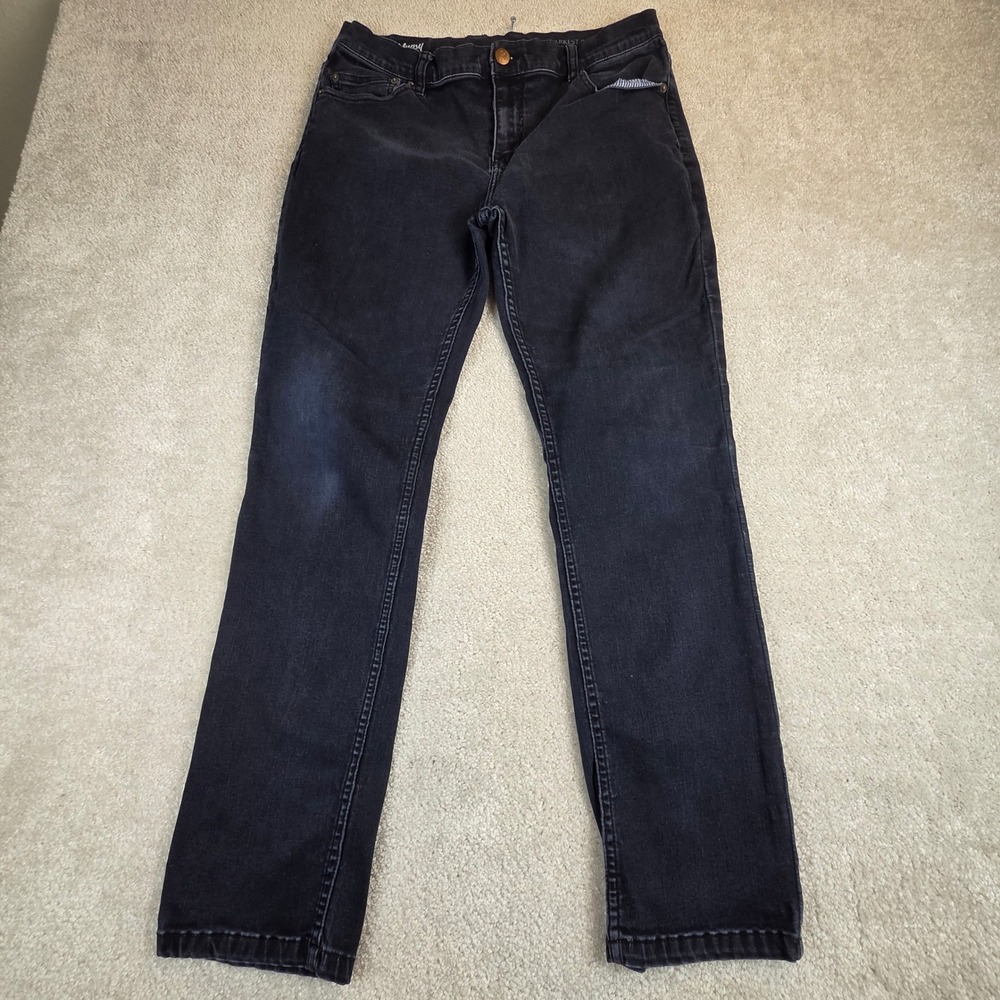 Mugsy Jeans Darkest Blues‎ Mens 34x30 Slim Straight Stretch Denim Indigo